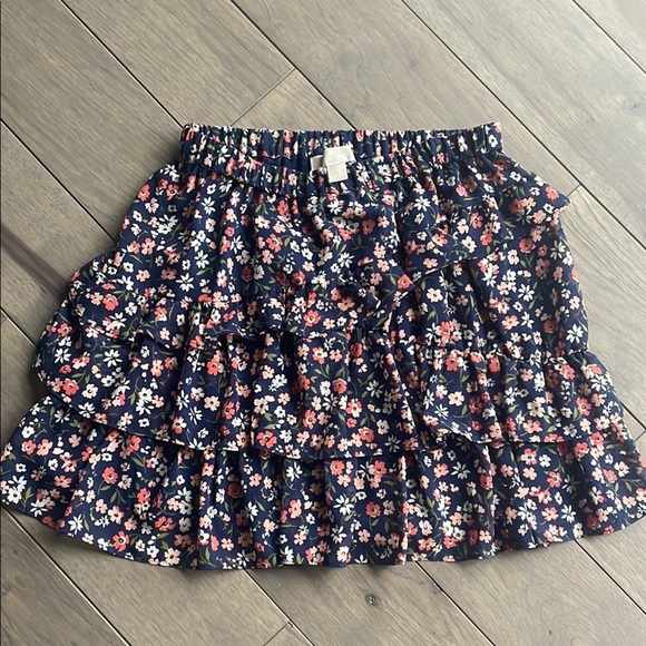 NWOT Michael Kors Floral Ruffle Skirt - Navy and Pink Size S - Picture 1 of 4